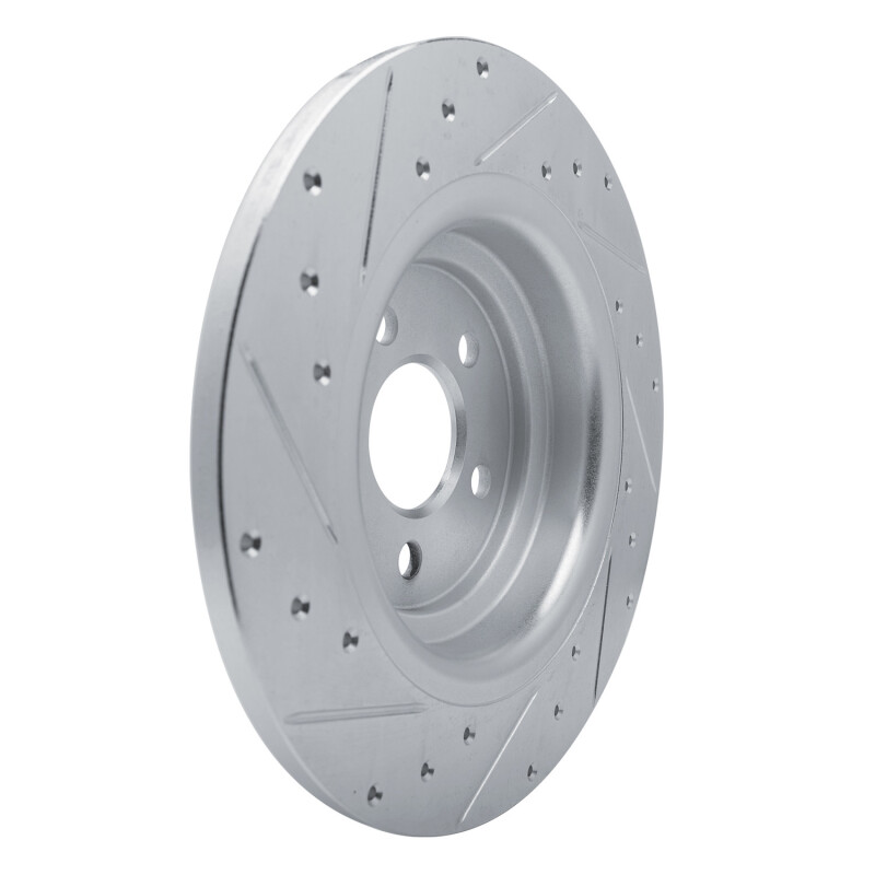 Mercedes-Benz GLE350 Brake Rotor (1) - Rear Right - R1 Concepts - Drilled & Slotted - Silver - `20-`25